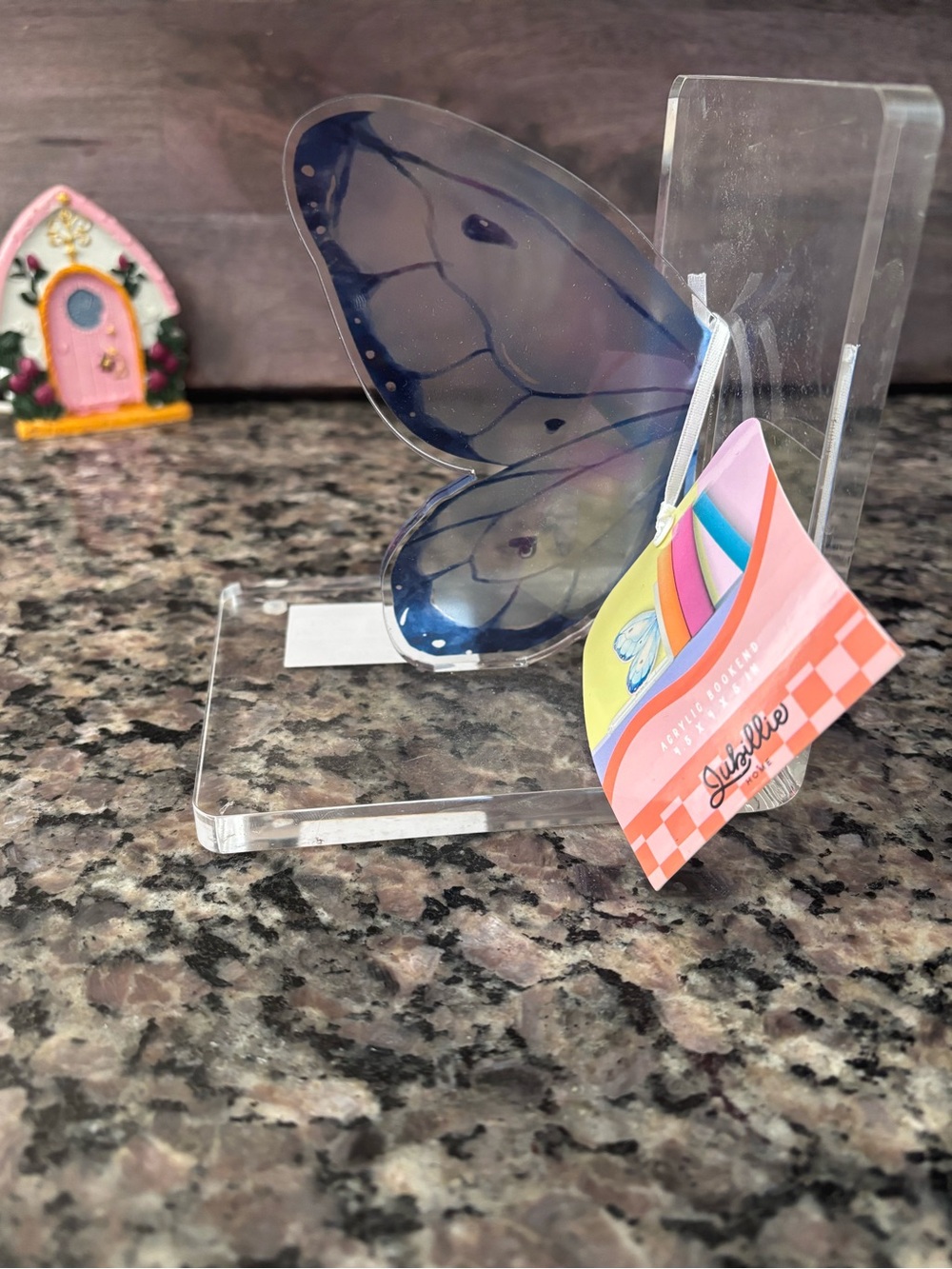Jubilee Blue Acrylic Butterfly Bookend